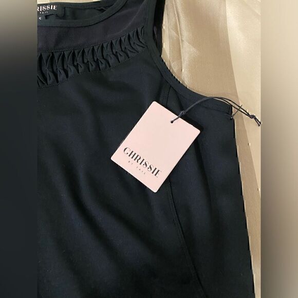Chrissie By Tail Black Scoop Neck Athletic Top With Pits Mesh Size S New - Picture 6 of 6